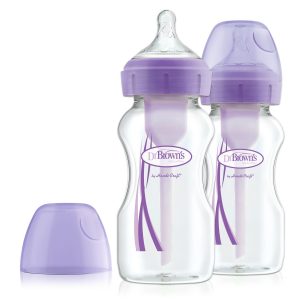 WIDE NECK BABY BOTTLE – 2 PACK, 9 OZ / 270ML (PURPLE)