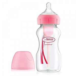 WIDE NECK BABY FEEDING BOTTLE, 9 OZ / 270ML (PINK)