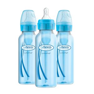 BABY BOTTLES, 8 OUNCE, BLUE, 3 COUNT