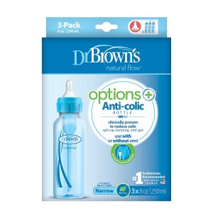 BABY BOTTLES, 8 OUNCE, BLUE, 3 COUNT